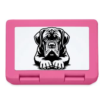 Bordeauxdogge Kopf mit Pfoten - Brotdose - Pink - Vorne