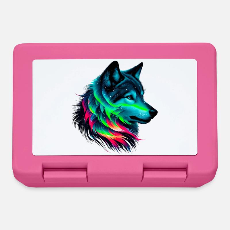 Loup - Boîte à goûter - rose