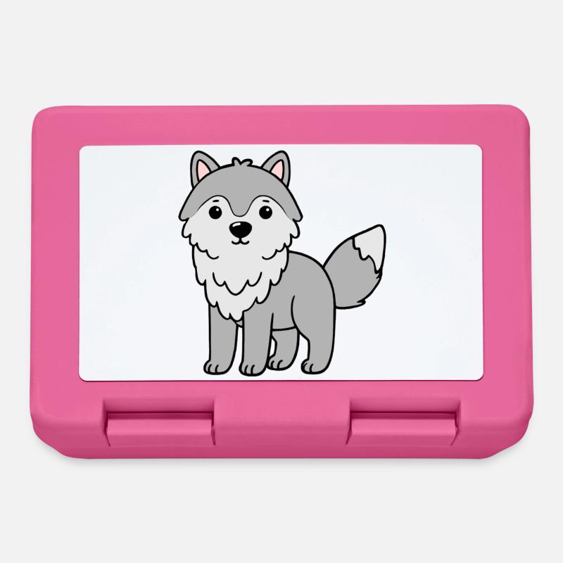 Loup loup - Boîte à goûter - rose