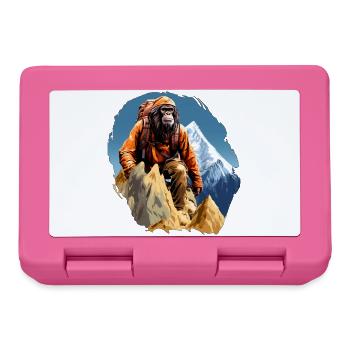 Affen Bergsteiger / Wandern Affe - Brotdose - Pink - Vorne