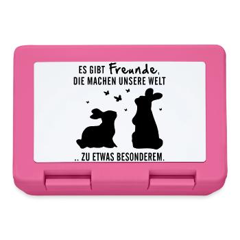 Freunde Hasen Leben - Brotdose - Pink - Vorne