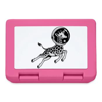 Giraffe in Space - Cool Astonomy Logo - Lunchbox - pink - Front
