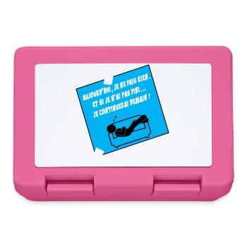Humoristisches Zitat auf blauem Sofa - Brotdose - Pink - Vorne