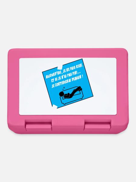 Citation Humoriste Sur Canapé Bleu - Boîte à goûter - rose