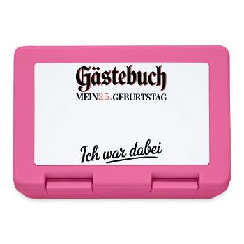 Gästebuch 25. Geburtstag – Lustiges  - Brotdose - Pink - Vorne