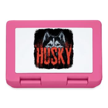 Chien husky – Hunde Portrait Design - Boîte à goûter - rose - Devant