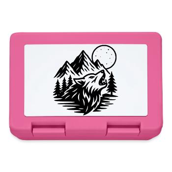 Vollmond Wolf - Brotdose - Pink - Vorne