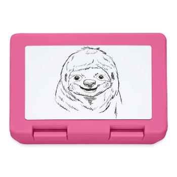 Sloth Sketch Line Art Design for Wild and Zoo Love - Lunchbox - pink - Front
