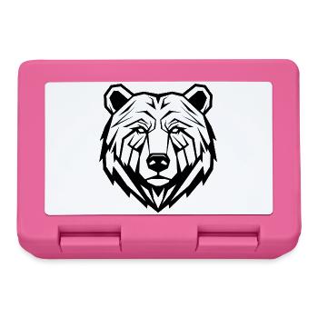 Geometric Bear Line Art - Lunchbox - pink - Front