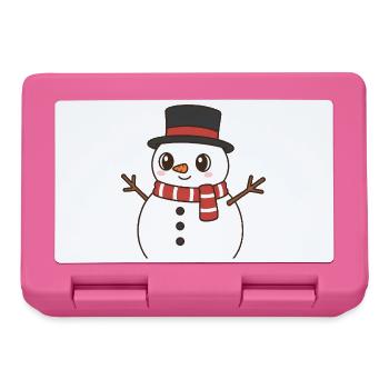 Bonhomme de neige - Boîte à goûter - rose - Devant