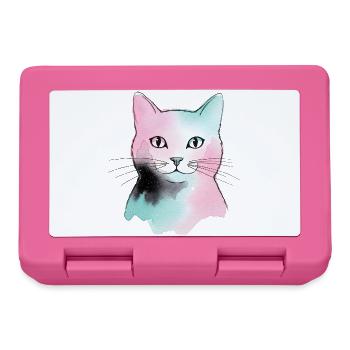 Pastellkatze Wasserfarben - Brotdose - Pink - Vorne