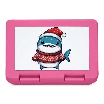 Shark Christmas Xmas - Lunchbox - pink - Front
