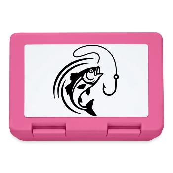Jumping Fish Hook Fishing Vector - Lunchbox - pink - Front