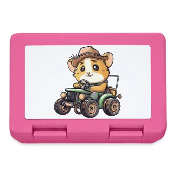 Éleveur de tracteurs pour hamsters - Boîte à goûter - rose - Devant