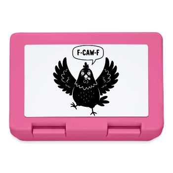 Wütendes Cartoon-Huhn schreit F-CAW-F - Brotdose - Pink - Vorne
