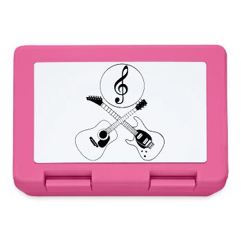 Guitars and treble clef - Lunchbox - pink - Front