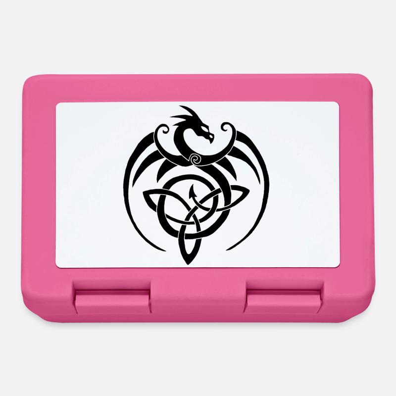Black Dragon and Celtic Symbol - Lunchbox - pink