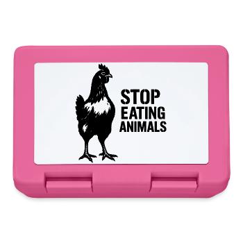 Vegan Raven Silhouette - Lunchbox - pink - Front