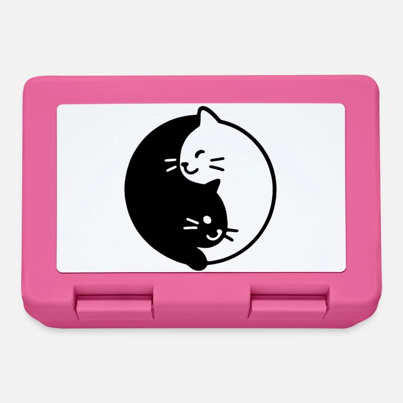 Yin und Yang katzen Duo - Brotdose - Pink