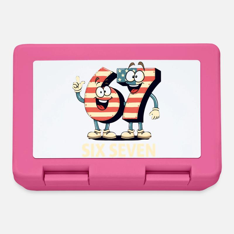 US Flag 67 Memes Six Seven - Boîte à goûter - rose