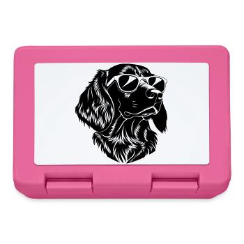 Lustiger Hundekopf mit Sonnenbrille - Brotdose - Pink - Vorne