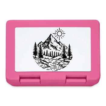 Berge Landschaft Wald - Brotdose - Pink - Vorne
