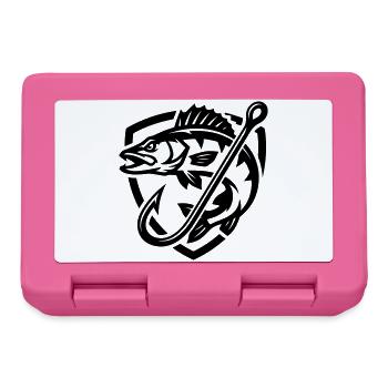 Hecht Fisch Angeln Symbol - Brotdose - Pink - Vorne