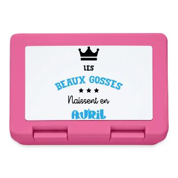 Cadeau naissance bébé garçon Avril Beaux Gosses - Boîte à goûter - rose - Devant