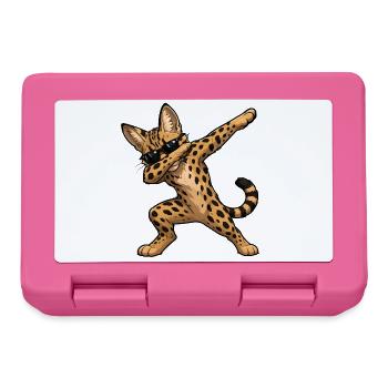 Dabbing Savannah Katze - Brotdose - Pink - Vorne