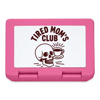 Tired Moms Club Retro Coffee Skull Mom - Lunchbox - pink - Front