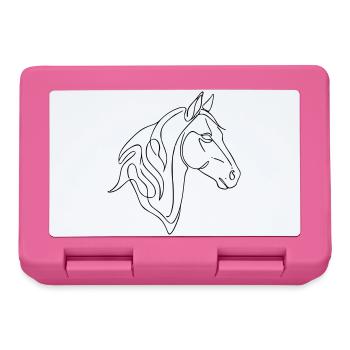 Minimalist Horse Line Art Elegant Line Design - Lunchbox - pink - Front