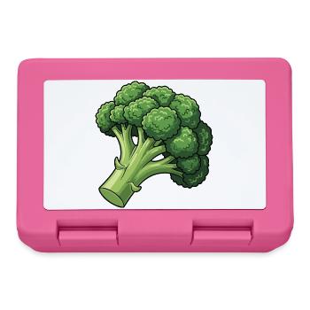 Vivid Broccoli Cartoon - Lunchbox - pink - Front