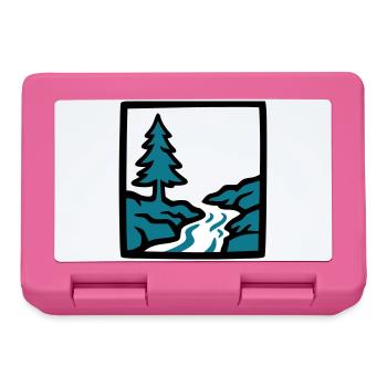 Logo de la nature de la forêt de la rivière - Boîte à goûter - rose - Devant
