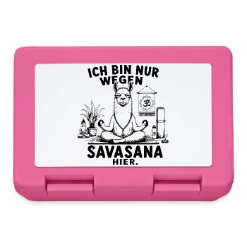 Lustiges Yoga Lama Desig – Ich bin nur wegen... - Brotdose - Pink - Vorne