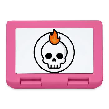 Cute Doom Skull Fire Graphic - Lunchbox - pink - Front