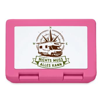 Camperkompass: Nichts Muss Alles Kann - Brotdose - Pink - Vorne