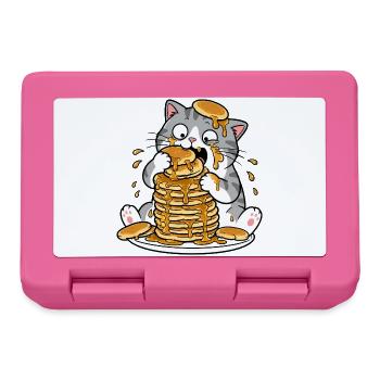 Dessin animé drôle du Chat aux Crêpes - Boîte à goûter - rose - Devant