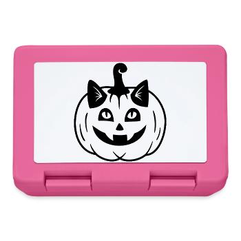 Halloween Katze Kürbiskopf - Schwarz - Brotdose - Pink - Vorne