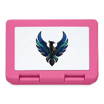 Cyber Phönix Gaming Logo Tech Adler Wappen - Brotdose - Pink - Vorne