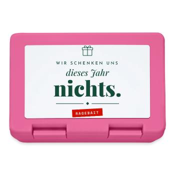 Wir schenken uns nichts Ragebait Weihnachten Paar - Brotdose - Pink - Vorne