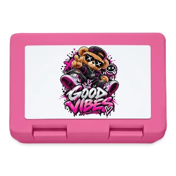Good Vibes Teddybär Graffiti - Brotdose - Pink - Vorne