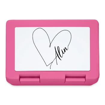 Alin Name Herzlinie - Brotdose - Pink - Vorne