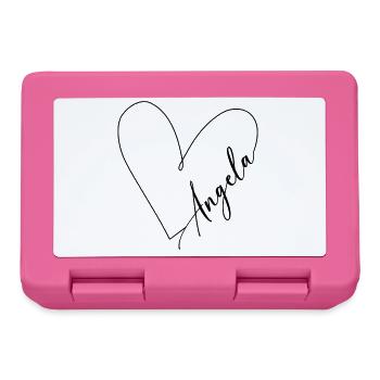 Angela Name Herzlinie - Brotdose - Pink - Vorne
