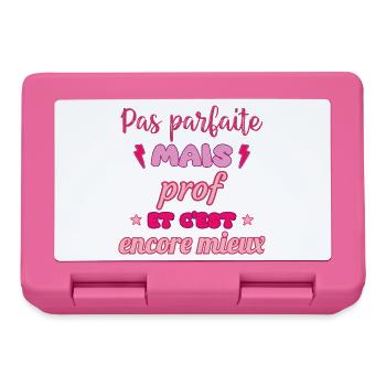 Pas parfaite mais prof,cadeau professeur - Boîte à goûter - rose - Devant