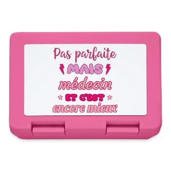 Pas parfaite mais médecin,cadeau docteur - Boîte à goûter - rose - Devant