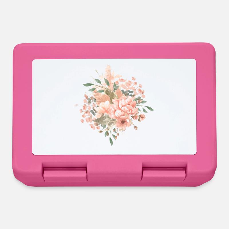 Blumen Boho Style - Brotdose - Pink