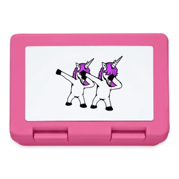 2 Unicorns Dabbing Dab Dance Party Pose Gesture Team - Lunchbox - pink - Front