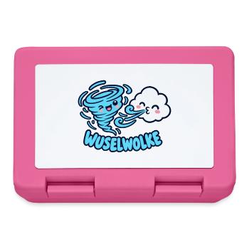 Wuselwolke – Lustiges Wind & Wolken Kinder Motiv - Brotdose - Pink - Vorne