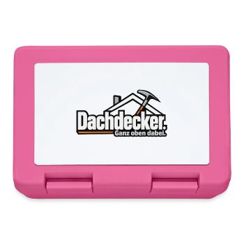 Dachdecker. Ganz oben dabei. – Lustiger Dachdecker - Brotdose - Pink - Vorne