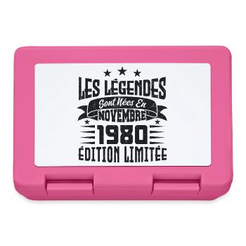 les légendes sont nées en novembre 1980, Cadeau. - Boîte à goûter - rose - Devant